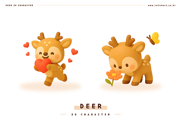 PSD 편집이미지 꽃 행복 나비 놀이 사슴 3D캐릭터 사랑 달리기 귀여움 하트 신선 사슴캐릭터 편집3D 모양 식물 캐릭터 감정 동물캐릭터 곤충 컨셉 포유류 모션 3D 파일형식