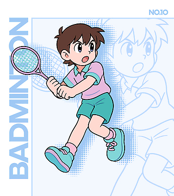 캐릭터 어린이 스포츠 분홍색 포즈 일러스트 모션 경기 소년 운동 코트 라켓 집중 즐거움 청록색 배드민턴 일러캐릭터 AI파일 남자 감정 스포츠용품 컬러 컨셉 건강 사람 구기 외투 파일형식 벡터