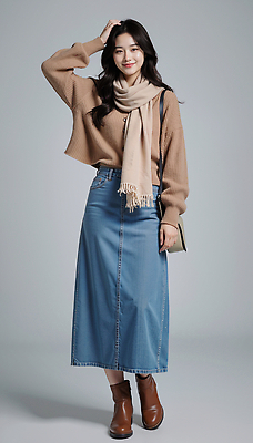 JPG 모델 편집이미지 옷 여자 포즈 장신구 스튜디오 치마 촬영 외투 청바지 니트 친환경 겨울옷 색감 의료성형뷰티 스타일 편집실사 AI인물포토 AI콘텐츠 상의 겨울 바지 하의 사람 환경 CG 파일형식 AI포토