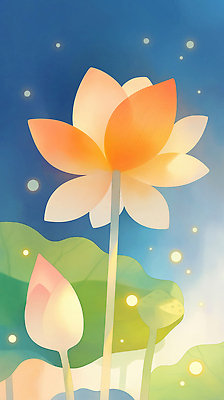 JPG 식물 호수 컬러 일러스트 자연 생명 아침 나뭇잎 연꽃 풍경 물 여름 빛 평화 신선 수면 숲 화사함 조화 만개 뷰티풀 국내일러스트 AI일러스트 AI콘텐츠 주간 자연요소 계절 꽃 컨셉 잎 생태계 파일형식