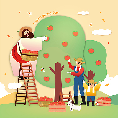 나무 전통 계절 일러스트 모션 협력 사람 풍경 농작물 상자 귀여움 농사 기쁨 수확 예수 사과 농부 사과나무 추수감사절 국내일러스트 AI파일 식물 직업 감정 기독교 컨셉 농업 과일 신_종교 파일형식 벡터