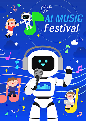 캐릭터 어린이 음악 음표 일러스트 모션 기술 이벤트 컬러풀 축제 공연 춤 분위기 로봇 마이크 즐거움 공모전 참여 창의력 AI_인공지능 국내일러스트 AI파일 기호 감정 컬러 음향기기 컨셉 문화예술 사람 파일형식 벡터