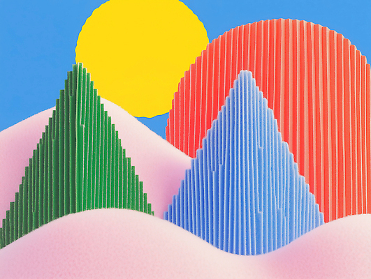 JPG 모양 편집이미지 디자인 예술 컬러 조각 백그라운드 겨울 자연 산 풍경 그래픽 태양 원형 배열 기하학 조화 창의력 산맥 이미지편집 AI컴퓨터그래픽 AI콘텐츠 자연요소 도형 계절 무늬 생태계 파일형식