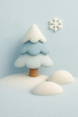 JPG 모양 나무 편집이미지 디자인 컬러 겨울 자연 풍경 평화 눈 눈송이 오브젝트 부드러움 눈덩이 펠트 편집실사 AI컴퓨터그래픽 AI콘텐츠 자연요소 식물 계절 컨셉 날씨 눈_날씨 감각 CG 생태계 파일형식 천_직물