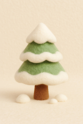 JPG 나무 편집이미지 크리스마스 설경 겨울 목재 장식 눈 오브젝트 부드러움 조화 색감 펠트 눈덮임 아기자기 편집실사 AI컴퓨터그래픽 AI콘텐츠 자연요소 식물 계절 기념일 컨셉 재료 날씨 풍경 감각 CG 파일형식 천_직물