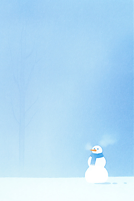 JPG 나무 겨울 일러스트 자연 눈사람 풍경 고요 눈 고독 조용 풍경화 흰눈 눈내림 겨울풍경 국내일러스트 AI일러스트 AI콘텐츠 자연요소 식물 계절 감정 날씨 눈_날씨 그림 생태계 파일형식