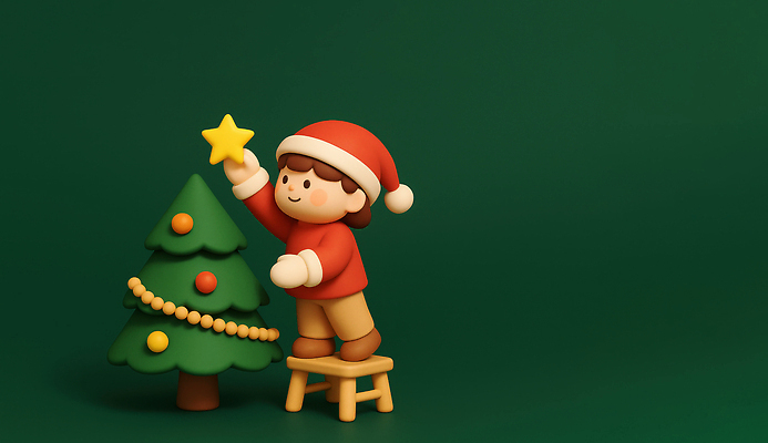 자연요소 식물 계절 기념일 감정 크리스마스 관계 사람 초록색 3D 파일형식 AI콘텐츠 크리스마스트리 어린이 장식 별 나무 축제 전통 연두색 겨울 행복 가족 기쁨 편집3D 편집이미지 JPG AI컴퓨터그래픽