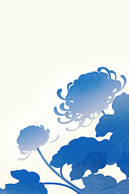 JPG 식물 디자인 꽃 예술 백그라운드 잎 일러스트 자연 국화 장식 파란색 인테리어 그림 부드러움 조화 가벼움 대칭 뷰티풀 색감 국내일러스트 AI일러스트 AI콘텐츠 컬러 감각 무게 생태계 파일형식