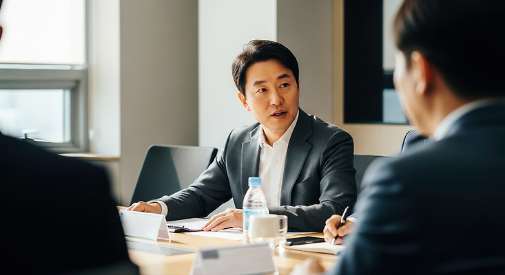 JPG 편집이미지 비즈니스 관계 회의 업무 선택 전문직 군중 토론 집중 회의실 전략 의견 의료성형뷰티 편집실사 AI인물포토 AI콘텐츠 직업 컨셉 사람 작업 CG 파일형식 AI포토