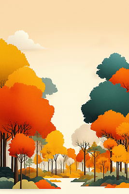 JPG 나무 식물 컬러 일러스트 자연 하늘 생명 나뭇잎 풍경 고요 산책 가을 숲 조화 뷰티풀 색채 풍요 휴식처 국내일러스트 AI일러스트 AI콘텐츠 계절 컨셉 잎 휴식 생태계 파일형식