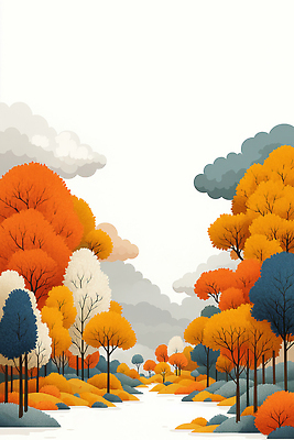 JPG 나무 구름 컬러 일러스트 자연 하늘 날씨 나뭇잎 산 풍경 여름 강 갈색 노란색 주황색 산책로 흐름 가을 숲 생태계 국내일러스트 AI일러스트 AI콘텐츠 자연요소 식물 계절 길 컨셉 잎 파일형식