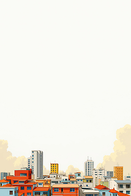 JPG 컬러 백그라운드 일러스트 자연 하늘 아침 거리 주택 따뜻함 풍경 건물 일상 여름 파란색 햇빛 도시 일과 조화 시민 기온 국내일러스트 AI일러스트 AI콘텐츠 주간 건축물 계절 날씨 라이프 태양 생태계 국민 파일형식