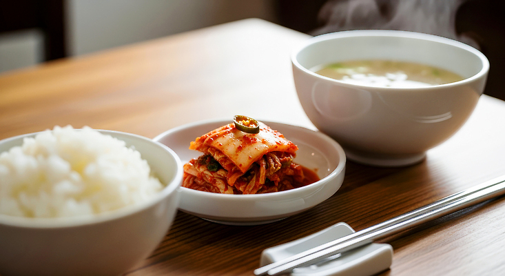 JPG 편집이미지 전통 한식 식탁 밥 김치 요리 식사 국 점심 오후 집밥 맛있는 편집실사 AI포토 AI콘텐츠 음식 탁자 CG 파일형식