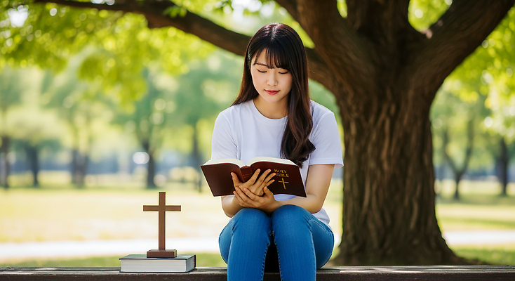 JPG 나무 편집이미지 공원 종교 여유 자연 라이프 독서 평화 성경 기도 명상 순간 의료성형뷰티 편집실사 AI인물포토 AI콘텐츠 식물 공공시설 감정 컨셉 종교용품 생활 CG 생태계 파일형식 AI포토