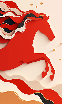 JPG 편집이미지 디자인 여자 남자 별 종이 예술 조각 백그라운드 곡선 장식 빨간색 말_게임 페이퍼아트 모던 창의성 편집실사 병오년 붉은말 AI컴퓨터그래픽 AI콘텐츠 자연요소 선 컬러 사람 말_동물 CG 파일형식 2026년