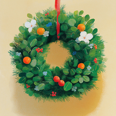 JPG 식물 전통 명절 기념일 꽃 컬러 백그라운드 크리스마스 겨울 일러스트 자연 집안 따뜻함 장식 축제 화환 분위기 청록색 국내일러스트 AI일러스트 AI콘텐츠 계절 컨셉 실내 이벤트 생태계 파일형식