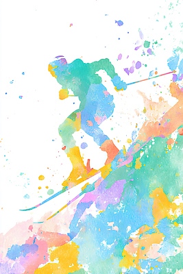 JPG 예술 스포츠 컬러 겨울 일러스트 모션 자연 스키 겨울스포츠 수채화 풍경 유행 자유 즐거움 그림 역동적 스키선수 슬로프 뷰티풀 색채 국내일러스트 AI일러스트 AI콘텐츠 계절 감정 컨셉 스키장 운동선수 생태계 파일형식