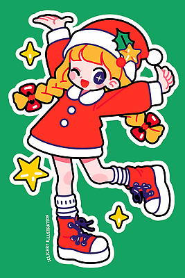 캐릭터 디자인 옷 행복 컬러 백그라운드 크리스마스 일러스트 동화 아이디어 표정 그래픽 장식 빨간색 초록색 장난감 산타클로스 기쁨 춤 일러캐릭터 AI파일 기념일 감정 컨셉 문화예술 파일형식 벡터