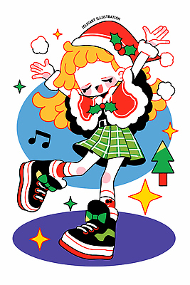 식물 캐릭터 계절 기념일 감정 컨셉 무늬 문화예술 파일형식 벡터 겨울 축제 춤 즐거움 컬러 패턴 옷 크리스마스 표현 스타일 그림 음악 나무 디자인 흥미 화려 창의성 상징 AI파일 일러스트 일러캐릭터