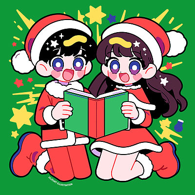 캐릭터 기념일 감정 컨셉 관계 표정 사람 파일형식 벡터 크리스마스 어린이 독서 즐거움 동화 문화 축제 옷 색감 스타 장식 미소 행복 귀여움 포즈 친구 모션 AI파일 일러스트 일러캐릭터