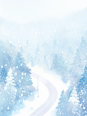 JPG 나무 계절 도로 겨울 일러스트 자연 날씨 산 풍경 평화 고요 안개 흰색 눈 대기 눈송이 차가움 숲 기온 뷰티풀 국내일러스트 AI일러스트 AI콘텐츠 자연요소 식물 길 컬러 컨셉 교통시설 눈_날씨 생태계 파일형식