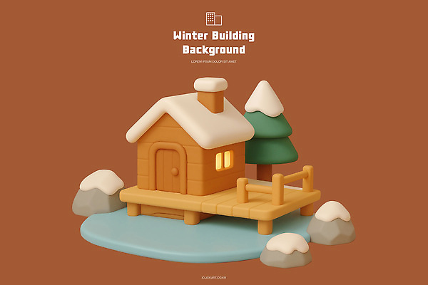 PSD 나무 편집이미지 디자인 백그라운드 겨울 자연 따뜻함 풍경 미니어처 돌_바위 눈 편안함 장면 나무집 조화 편집3D 자연요소 식물 계절 날씨 주택 3D 모형 감각 생태계 파일형식