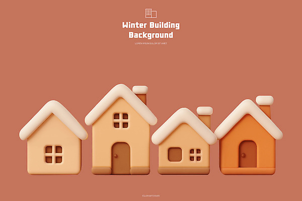 모양 PSD 편집이미지 디자인 건축 컬러 백그라운드 겨울 창문 주택 따뜻함 장식 배열 부드러움 조화 아기자기 편집3D 계절 컨셉 건물 3D 감각 파일형식