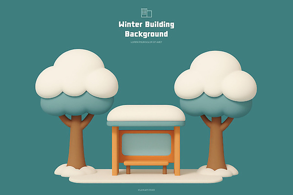 PSD 나무 편집이미지 디자인 공원 컬러 백그라운드 겨울 자연 풍경 건물 조형물 눈 차가움 편안함 편집3D 자연요소 식물 건축물 계절 공공시설 날씨 미술 3D 감각 생태계 파일형식