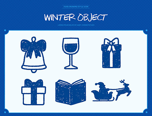 아이콘 디자인 크리스마스장식 크리스마스 겨울 사슴 잔 선물 그래픽 종 썰매 손그림 2D아이콘 AI파일 식기 계절 기념일 포유류 파일형식 벡터