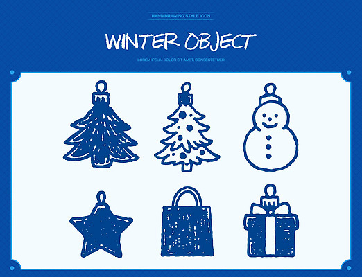 자연요소 아이콘 계절 기념일 크리스마스 겨울 풍경 이벤트 파일형식 벡터 장식 눈사람 크리스마스트리 별 선물 오브젝트 디자인 겨울풍경 축제 2D아이콘 AI파일
