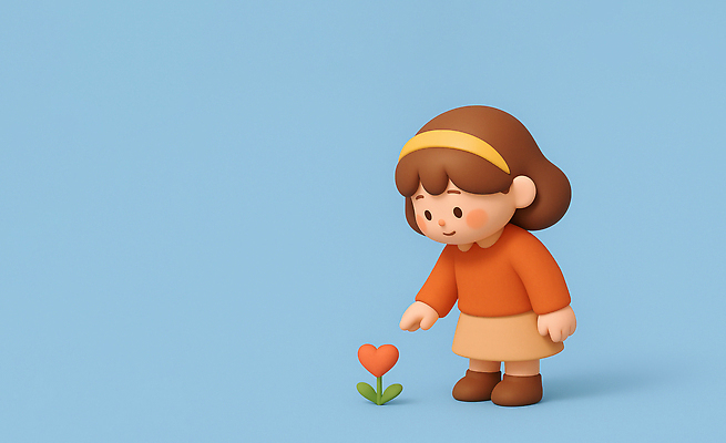 JPG 편집이미지 캐릭터 손 꽃 어린이 컬러 자연 생명 사랑 소녀 파란색 귀여움 하트 표현 호기심 기부 편집3D AI컴퓨터그래픽 AI콘텐츠 모양 식물 여자 감정 컨셉 사람 신체부위 3D 생태계 파일형식