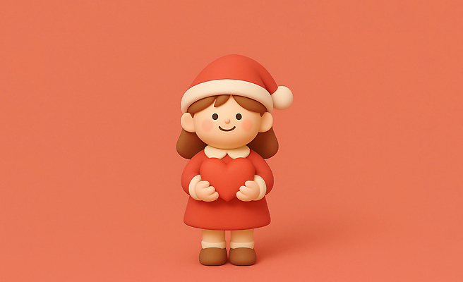 JPG 편집이미지 계절 행복 인형 백그라운드 크리스마스 겨울 선물 사랑 소녀 장식 귀여움 축제 하트 기부 편집3D AI컴퓨터그래픽 AI콘텐츠 모양 여자 기념일 감정 어린이 컨셉 3D 파일형식