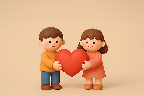 JPG 편집이미지 행복 어린이 상징 따뜻함 사랑 미소 조형물 우정 기쁨 하트 나누기 기부 편집3D AI컴퓨터그래픽 AI콘텐츠 모양 감정 표정 미술 사람 친구 3D 파일형식