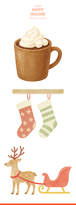 계절 기념일 감정 커피 포유류 이벤트 파일형식 겨울 크리스마스 음료 양말 장식 사슴 썰매 따뜻함 모카 크림 설탕 파티 축제 즐거움 국내일러스트 PSD 일러스트