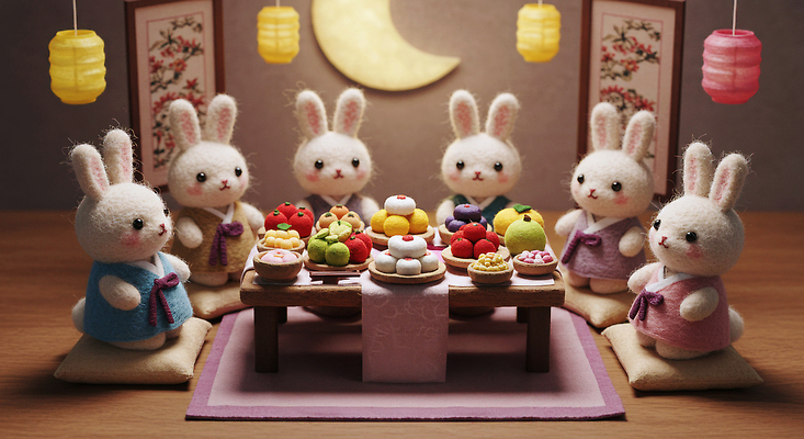 JPG 동물 편집이미지 전통 사계절 과일 가족 디저트 조명 귀여움 정원 모임 토끼 즐거움 다과 편집실사 AI컴퓨터그래픽 AI콘텐츠 계절 감정 음식 컨셉 포유류 관계 반려동물 CG 파일형식