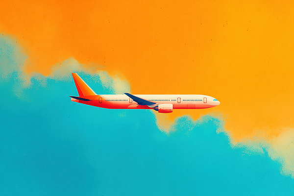 JPG 구름 컬러 여행 하늘색 이동 일러스트 자연 하늘 비행기 풍경 일상 공중 파란색 주황색 비행 공항 시원함 드론 국내일러스트 AI일러스트 AI콘텐츠 자연요소 컨셉 항공교통 교통시설 대중교통 라이프 생태계 파일형식