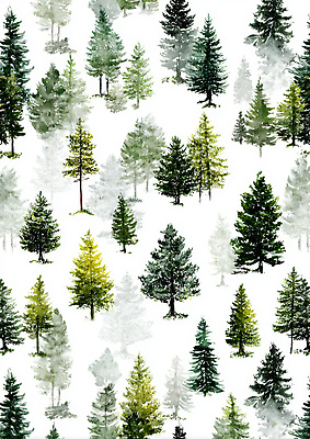 JPG 나무 식물 디자인 예술 컬러 백그라운드 패턴 일러스트 자연 생명 수채화 초록색 평화 회색 숲 질감 조화 자연친화적 국내일러스트 AI일러스트 AI콘텐츠 컨셉 무늬 생태계 파일형식