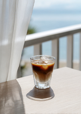 JPG 편집이미지 여유 커피 음료 바다 자연 휴식 잔 해변 여름 빛 햇빛 얼음 카페 발코니 아이스커피 편집실사 AI포토 AI콘텐츠 자연요소 식기 계절 감정 컨셉 태양 상점 CG 생태계 파일형식