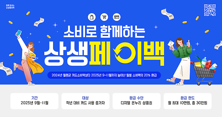 템플릿 이벤트 쇼핑 세일 시장 소비 구매 온라인 2025년 혜택 프로모션 이미지템플릿 AI파일 상생페이백 연도 정부정책 파일형식 벡터