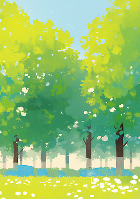 JPG 나무 공원 꽃 여유 컬러 일러스트 자연 하늘 생명 풍경 초록색 여름 햇빛 평화 환경 산책 신선 숲 뷰티풀 풍요 국내일러스트 AI일러스트 AI콘텐츠 식물 계절 공공시설 감정 컨셉 휴식 태양 생태계 파일형식