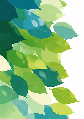 JPG 식물 디자인 예술 백그라운드 패턴 일러스트 자연 나뭇잎 수채화 풍경 초록색 신선 감성 그라데이션 조화 밝은색 뷰티풀 색감 국내일러스트 AI일러스트 AI콘텐츠 컬러 컨셉 잎 무늬 생태계 파일형식