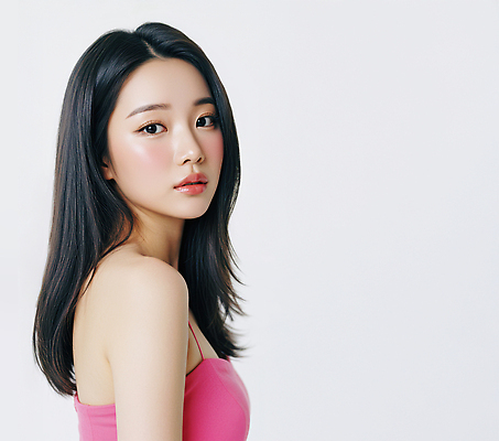 JPG 모델 편집이미지 헤어스타일 옷 여자 얼굴 분홍색 포즈 화장 카메라 촬영 고요 매력적 뷰티풀 의료성형뷰티 편집실사 AI인물포토 AI콘텐츠 컬러 컨셉 사람 신체부위 전자제품 뷰티 CG 파일형식 AI포토