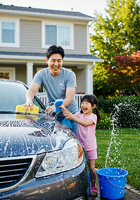 JPG 편집이미지 딸 가족 모션 자동차 물놀이 놀이 주택 웃음 일상 햇빛 시간 아빠 세척 즐거움 소통 의료성형뷰티 부녀 편집실사 AI인물포토 AI콘텐츠 감정 육상교통 컨셉 관계 표정 3 건물 라이프 태양 CG 파일형식 AI포토