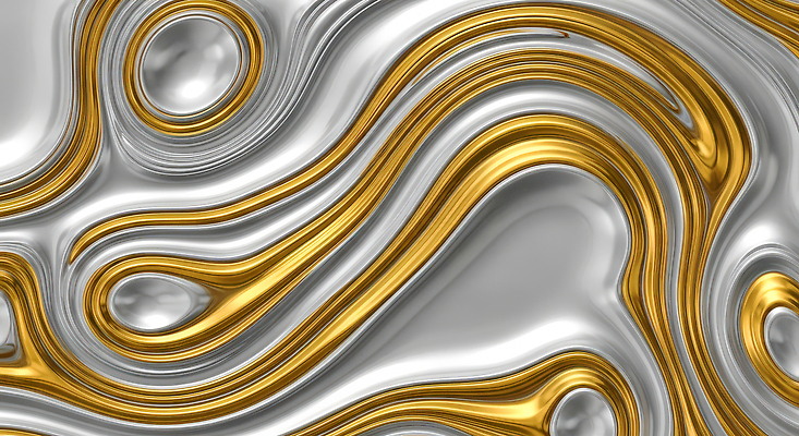 JPG 편집이미지 디자인 예술 백그라운드 패턴 추상 미술 그래픽 장식 흐름 금색 은색 모던 질감 광택 창작 이미지편집 AI컴퓨터그래픽 AI콘텐츠 컬러 컨셉 무늬 문화예술 파일형식