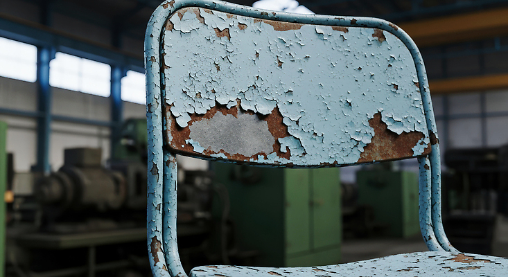 JPG 편집이미지 디자인 산업 예술 백그라운드 의자 공장 내부 파란색 손상 빈티지 분위기 오브젝트 부식 편집실사 AI포토 AI콘텐츠 컬러 가구 컨셉 공업 CG 파일형식