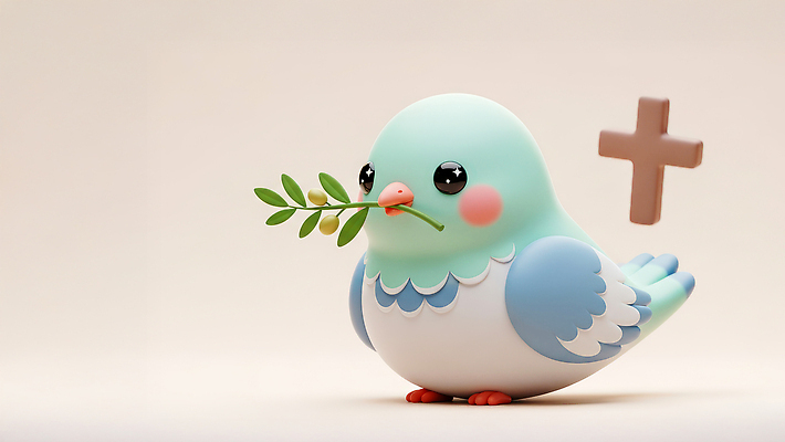JPG 동물 편집이미지 캐릭터 디자인 예술 컬러 가지 웃음 장식 평화 귀여움 그림 비둘기 심플 장면 편집3D AI컴퓨터그래픽 AI콘텐츠 컨셉 채소 조류 표정 3D 파일형식