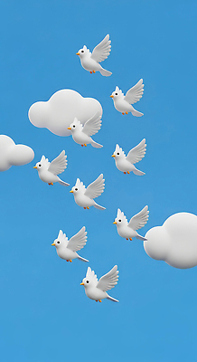 JPG 구름 편집이미지 자연 조류 하늘 날씨 풍경 파란색 평화 환경 맑음 자유 흰색 비행 뷰티풀 편집3D AI컴퓨터그래픽 AI콘텐츠 자연요소 동물 컬러 컨셉 3D 생태계 파일형식