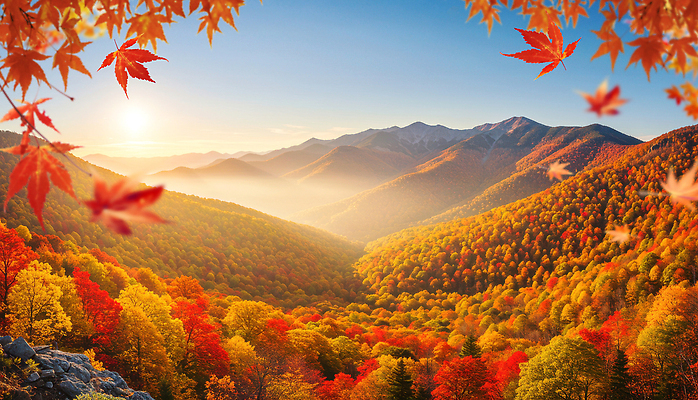 JPG 나무 편집이미지 컬러 단풍 자연 하늘 아침 산 풍경 태양 평화 가을 숲 향기 뷰티풀 편집실사 AI컴퓨터그래픽 AI콘텐츠 주간 자연요소 식물 계절 컨셉 잎 CG 생태계 냄새 파일형식