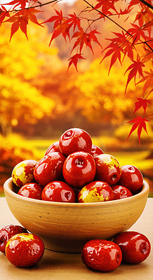 JPG 편집이미지 음식 단풍 과일 자연 풍경 빨간색 햇빛 노란색 가을 대추 감성 나무그릇 먹거리 뷰티풀 편집실사 AI컴퓨터그래픽 AI콘텐츠 그릇 계절 컬러 컨셉 잎 목재 태양 CG 생태계 파일형식