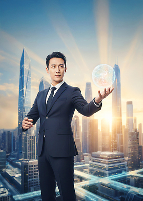 JPG 편집이미지 남자 지구 비즈니스 하늘 성공 회의 아침 미래 기술 풍경 정장 도시 발전 의료성형뷰티 이미지편집 AI컴퓨터그래픽 AI콘텐츠 주간 옷 컨셉 사람 파일형식